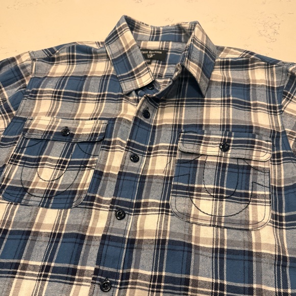 True religion brand jeans distressed flannel button down shirt - Picture 5 of 12